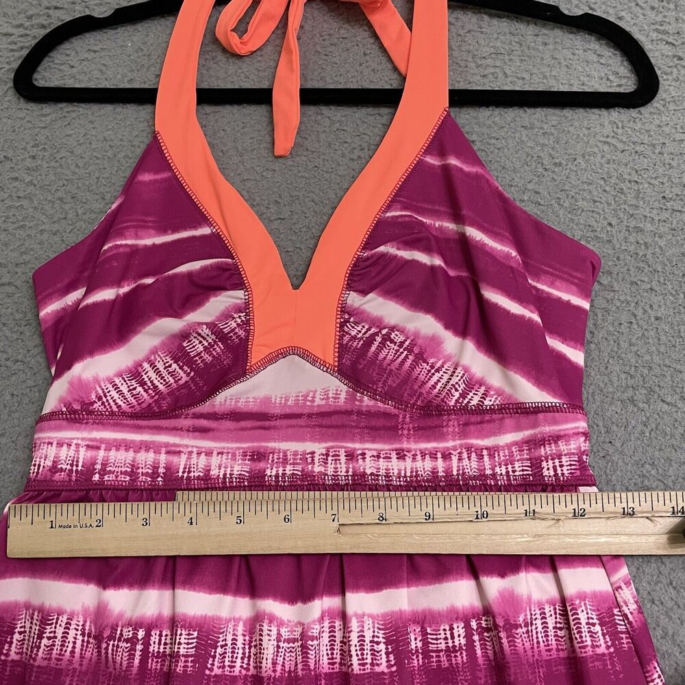 The North Face Echo Lake Halter Dress Size Small Pink Tie Dye Orange UPF 50 - Picture 9 of 10